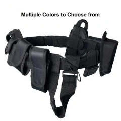 Adjustable Tactical Training Security Duty Belts Multifunctional Flashlight Pouch Sets Utility Belt Hunting Oxford Cloth Belt  Heavy Duty Wear-resistant Lightweight Metal Buckle Durable Tactical Belts Men Nylon Web Tactical Belt