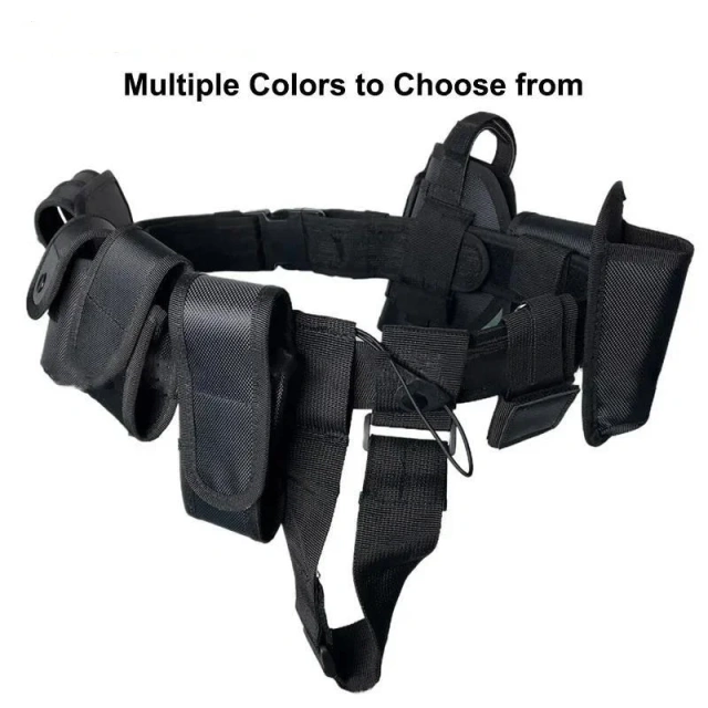 Adjustable Tactical Training Security Duty Belts Multifunctional Flashlight Pouch Sets Utility Belt Hunting Oxford Cloth Belt  Heavy Duty Wear-resistant Lightweight Metal Buckle Durable Tactical Belts Men Nylon Web Tactical Belt
