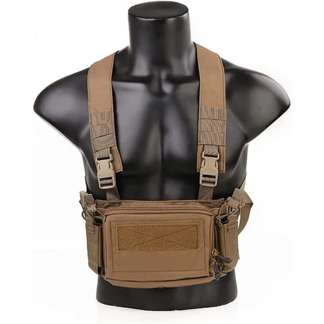 Tactical Micro Chest Vest Good Quality Camouflage Tactical Chest Rig With Mag Pouches Tactical Vest Chest Rig Field Equipment Tactical Vest Chest Rig Molle Magazine Carrier Pouch Outdoor Durable Sports Training Hunting Vest