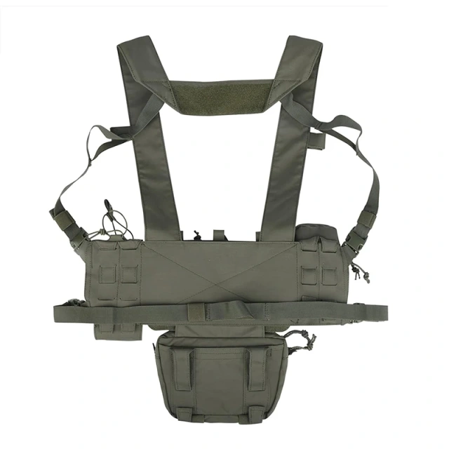 Tactical Chest Rig Tactical Molle Micro Chest Rigs Adjustable Detachable Tactical Modular Chest Rig Vest with Mag Pouch Customized Outdoor Tactical Gear Chest Rig Tactical Molle Vest Pouch Bag Carrier Camouflage Tactical Chest Rig