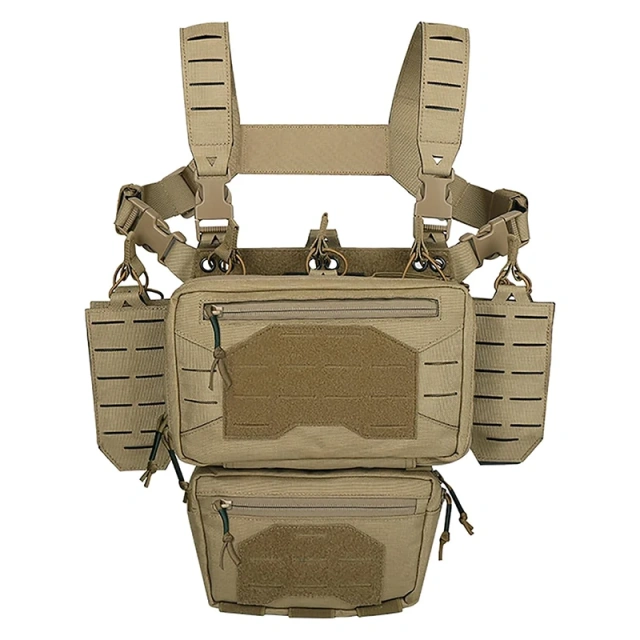 Tactical Chest Rig Tactical Molle Micro Chest Rigs Adjustable Detachable Tactical Modular Vest Chest Rig with Mag Pouch Customized Training Tactical Mini Rig Heavy Duty Camouflage Harness Vest Tactical Chest Rig Tactical Chest Rig Harness
