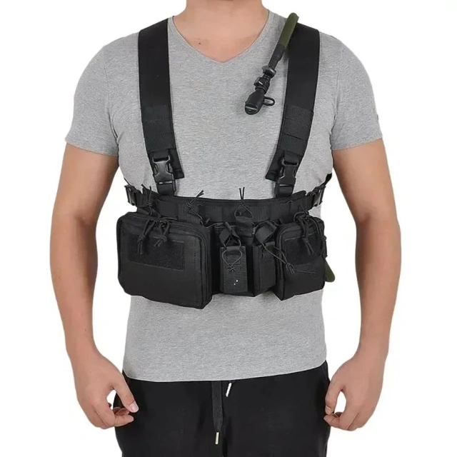 Wholesale Tactical Accessories Chest Rig Men Nylon Molle System Chest Rig Tactical Vest Tactical Rig Harness Good Quality Micro Tactical Chest Rig Multi-function Tactical Chest Rig Vest Outdoor Camouflage Harness Chest Rig