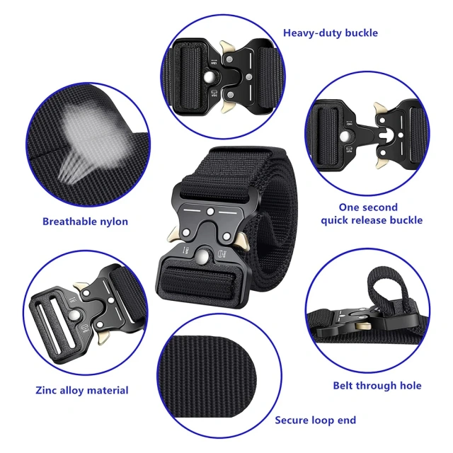 Wear-resistant Tactical Multifunctional Belt Webbing Riggers Web Belts Heavy Duty Quick-Release Metal Buckle Belt  High Quality Adjustable Mountaineering multifunctional Tactical Waist Bag Quick-release Buckle Camouflage Belt With Pouches