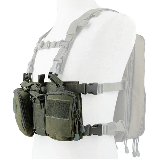 Customized Tactical Chest Pack Tactical Molle Chest Rig with Multi-Pockets Mag Pouch Training Tactical Vest Tactical Chest Rig with Mag Pouch Tactical Molle Micro Chest Rigs Adjustable Detachable Tactical Modular Vest Chest Rig