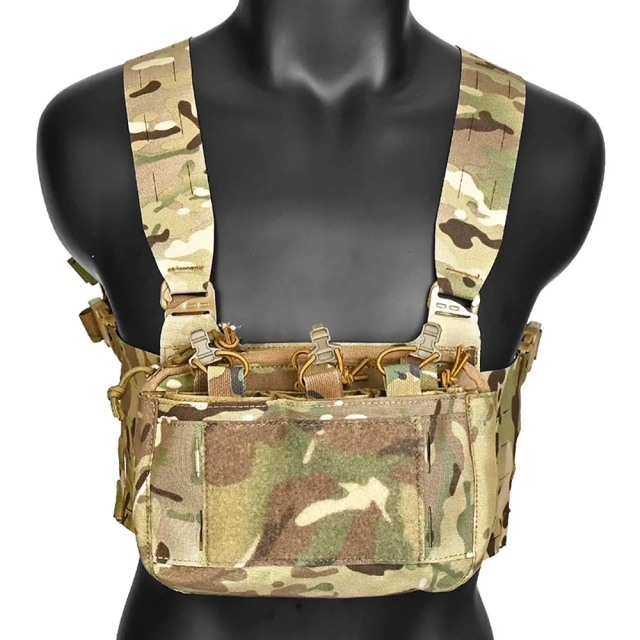 Hot Selling Camouflage Chest Rig Harness with Pouch Magazine Camouflage Molle Chest Rigs Hunting Tactical Chest Vest military Outdoor Molle System Tactical Chest Rig High Quality Hunting Tactical Vest Gear Chest Rig for Hunting