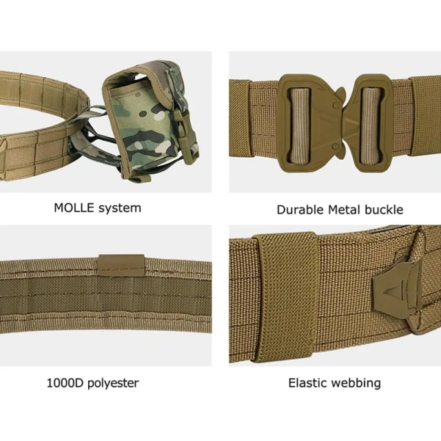 Adjustable Strap Security Duty Equipment High Density Material Tactical Belt Multifunctional Quick-release Buckle Duty Belt  Breathable Fusion Tactical Riggers Belt Durable Generation multifunctional Wear-resistant Tactical  Belt