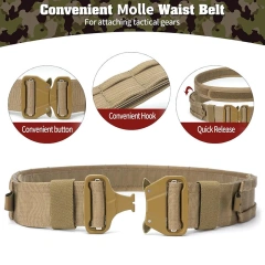 High Density Material Adjustable Outdoor Multifunctional Pockets Quick Release Tactical Heavy Duty Sport Enthusiasts Belt  Detachable Utility Belt Adjustable Comfortable Heavy Duty Tactical Belt for Daily Commuting Hunting Simulated Training