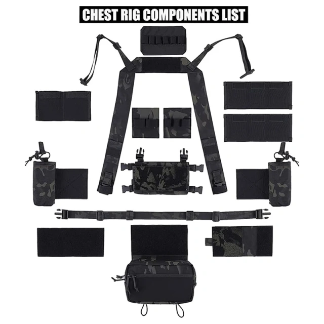 Hot Selling Tactical Gear Chest Rig Tactical Micro Chest Rig Heavy Duty Tactical Chest Rig Vest for Outdoor Hot Sale Tactical Chest Rig Vest Outdoor Hunting Tactical Chest Rig Adjustable Chest Rig with Pouches