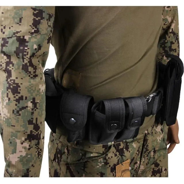 Quick-release Buckle Tactical Waistband Gear Set Pouch Quick Detach Outdoor Training Hunting Sport Belt Modular Equipment  Hot selling Nylon Breathable Tactical Belt Webbing Canvas multifunctional Wear-resistant Outdoor Web Belt