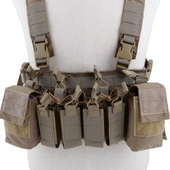 Heavy Duty Tactical Vest Tactical Chest Vest Rig Adjustable X Harness Tactical Chest Vest with Mag Pouches Custom Tactical Chest Rig Lightweight Quick Release Outdoor Game Hunting Bag Chest Rig Tactical Vest With Pouch
