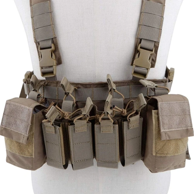 Heavy Duty Tactical Vest Tactical Chest Vest Rig Adjustable X Harness Tactical Chest Vest with Mag Pouches Custom Tactical Chest Rig Lightweight Quick Release Outdoor Game Hunting Bag Chest Rig Tactical Vest With Pouch