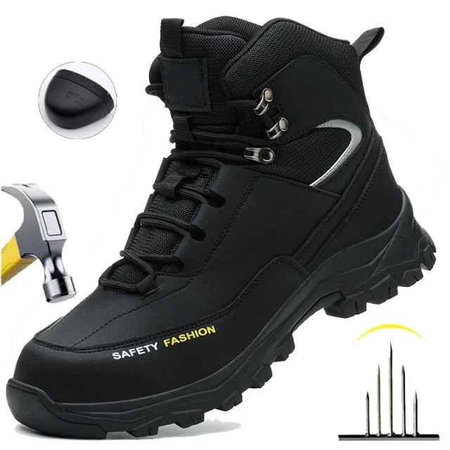 Construction Tactical Oxford Safety Shoes Waterproof Work Boots Anti-smash Shoe Puncture-Proof multifunctional Safety Shoes Durable Unisex Snow Oxford Boots Warm Push Mid-Calf Boots Waterproof Non-slip Fashionable Winter Boots Tactical Warm Shoes