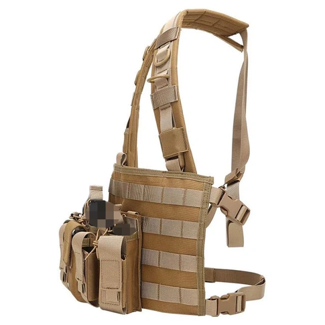 Outdoor Tactical Gear Molle Vest Pouch Bag Carrier Camouflage Tactical Chest Rig Heavy Duty Tactical Chest Rig Vest Hot Sale Detachable Adjustable Molle Tactical Chest Rig Vest Lightweight Tactical Chest Rig for Hunting Tactical Vest
