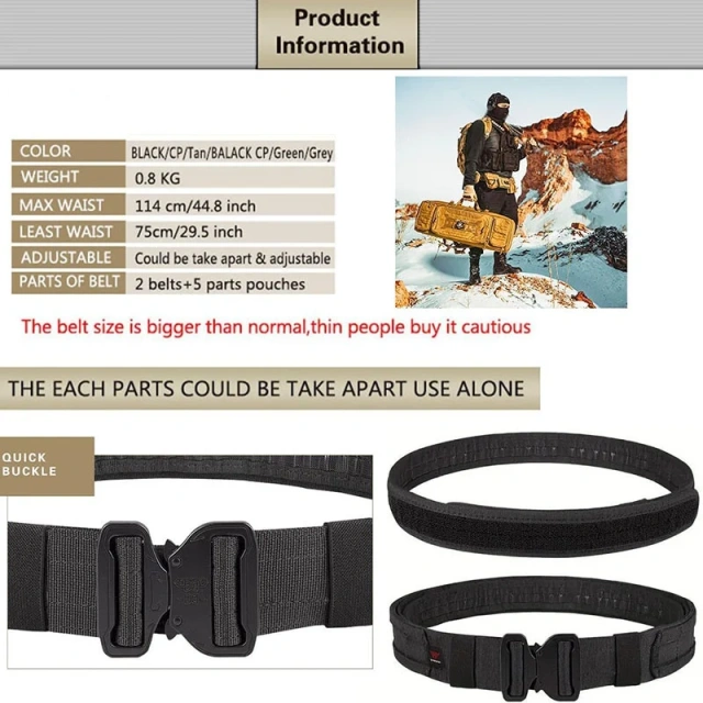 Sport Enthusiasts Mountaineering High Strength Tactical Belt Quick Release Rigger  Belt Premium Heavy Duty Belts for Men  Wear-resistant Lightweight Men Elastic Nylon Golf Belt Tactical Web Men’s Stretch Jeans Width Hiking Belt