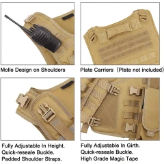 Wholesale Outdoors Breathable Tactical Hunting Vest Adjustable Training Vest High Quality Wear-resistant Tactical Vest  Training Quick Release Vest Double Wear-resistant lightweight stab-proof Sports Training Vest