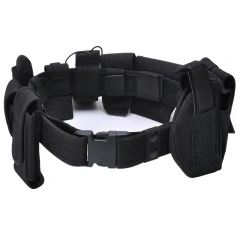 Premium Detachable Tactical Duty Security Belts Training Duty Security Multifunctional Utility Kit Duty Belt with Pouch Set  Adjustable Training Tactical Belt Utility Nylon Web Rigger Work Belt with Heavy Duty Quick-Release Buckle