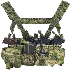 Training Molle Chest Rig Wagner Russian Durable Vest  Training Vest Adjustable Quick Release Modular Splash-Proof Training Vest for Breathable Paintball Outdoor Training Training Vest Assault Training Vest Ultra-Light Breathable for Outdoor Sports