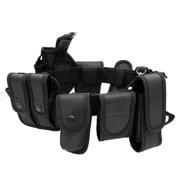 Duty Belts Training Tactical Modular Equipment Security Utility Belt with Components Pouches Bags Holster Gear Security Belts  Durable Waterproof multifunctional Wear-resistant Men’s Nylon Canvas Belt Adjustable Tactical Belt with Plastic Buckle