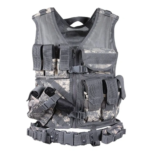 Wholesale Thickened Hunting Vest High Quality Training Tactical Vest Wear-Resistant Lightweight Durable Training Vest Training Vest Children Adjustable Waistcoat Camouflage Jacket Assault Training Vest for Outdoors Games