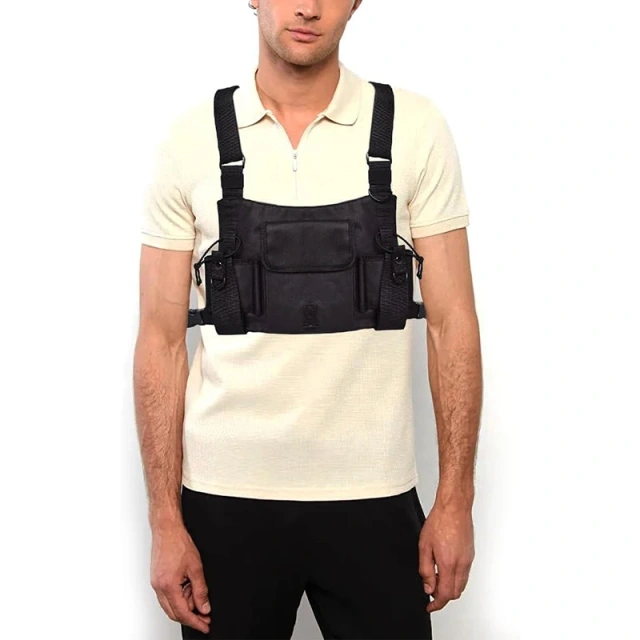 Tactical Accessories Vest Chest Rig for Outdoor Heavy Duty Tactical Vest Rig Bag Adjustable Tactical Chest Rig High Quality Tactical Vest Outdoor Tactical Chest Rig Vest Adjustable Tactical Chest Harness Rig with Pouches