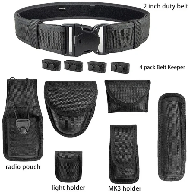 Outdoor Multifunctional Utility Duty Belt Rig Molded Pouches Kit Durable Tactical Security Belt Modular Equipment Belts  Hot selling Fashionable Durable stab-proof Sports Waterproof Men Tactical Belt Nylon Ratchet Training Belt