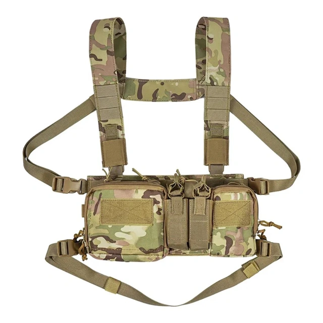 Tactical Accessories Chest Rig Pack with Magazine Pouch Nylon Tactical Chest Rig for Men Outdoors Tactical Chest Rig military Tactical Chest Rig Heavy Duty Camouflage Harness Vest Outdoor Tactical Chest Rig for Hunting