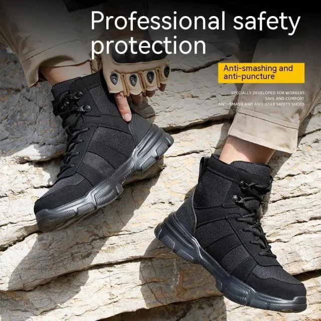 Work Protective Oxford Shoes Men's Safety Shoes Comfortable Anti-smashing Stab Tactical Sports boot Men's Work Winter Boots Durable Tactical Oxford Boots Desert Boots Outdoor Hiking Boots Ankle Shoes wear-resistant Tactical Men Work Shoes