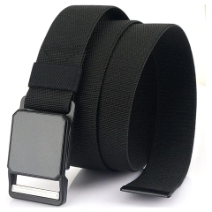 Wear-resistant Tactical Elastic Belts Men Quick Release Magnetic Buckle Stretch Webbing Heavy Duty Work Golf Belt  Training durable Men Riggers Work Belts Nylon Web Quick Release Buckle Hiking Sports Training Duty Tactical Belt