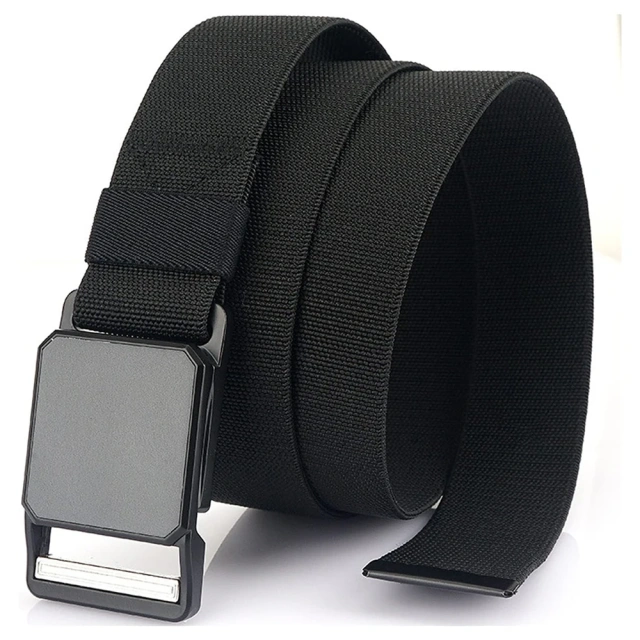 Wear-resistant Tactical Elastic Belts Men Quick Release Magnetic Buckle Stretch Webbing Heavy Duty Work Golf Belt  Training durable Men Riggers Work Belts Nylon Web Quick Release Buckle Hiking Sports Training Duty Tactical Belt