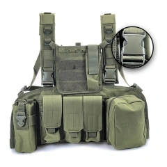 Customized Outdoor Tactical Vest Adjustable Camouflage Chest Rig with Pouches Multifunctional Training Vest Chest Rig Nylon Tactical Vest Rig with Adjustable Shoulder Straps Tactical Hunting Chest Rig Utility Tactical Vest Chest Rig for Men and Women