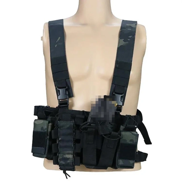 Best Selling Tactical Gear Camouflage Molle Chest Rigs Durable Tactical Chest Rig Outdoor Harness Tactical Rig Vest military Tactical Equipment Gear Hunting Vest Tactical Chest Harness MOLLE Rig Heavy Duty Tactical Chest Rig Vest