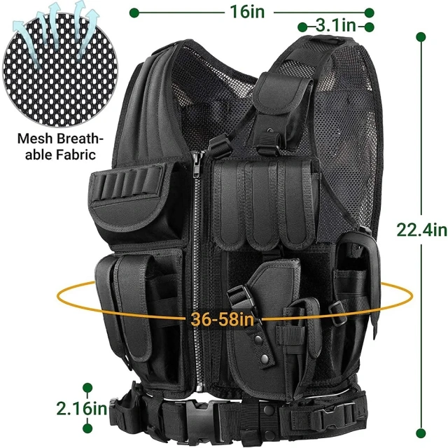 Wholesale Hunting Breathable Training Vest for Men Outdoor Training Vest High Quality Tactical Wear-resistant Training Vest high-quality stab-proof Sports Training vest stab-proof sports equipment Training Weight Vest