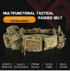 Tactical Waist Belt Camouflage Multifunctional Five-piece Set Girdle Security Combination Belt Accessories Pack Pocket Bag  Adjustable Men's Wear-resistant waterproof Durable Casual Rugged Belts Training Wear-resistant Tactical Belts
