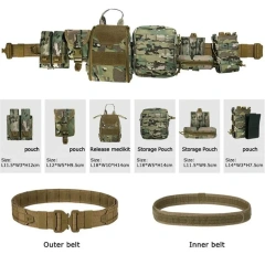 Mountaineering Outdoor Tactical Belt Quick-release Buckle Training Use Pouch Hunting Tactical Belt Duty Belts  Adjustable Training durable Ratchet Belt Wear-resistant Men Nylon Web Tactical Belt with Automatic Slide Buckle
