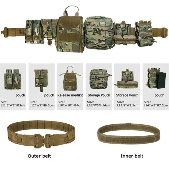 Mountaineering Outdoor Tactical Belt Quick-release Buckle Training Use Pouch Hunting Tactical Belt Duty Belts  Adjustable Training durable Ratchet Belt Wear-resistant Men Nylon Web Tactical Belt with Automatic Slide Buckle