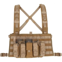 Customized Outdoor Sports Gear Tactical Molle Vest Pouch Bag Carrier Heavy Duty Camouflage Tactical Chest Rig  Adjustable Detachable Tactical Modular Vest with Mag Pouch Tactical Chest Rig Tactical Molle Micro Chest Rigs