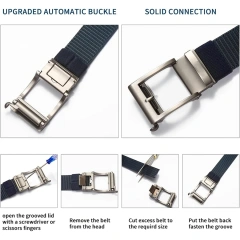 Men Wear-resistant Nylon Web Tactical Belt with Automatic Slide Buckle Golf Men Adjustable Tactical Belt  Wholesale Hot selling Sports Training Wholesale Hot Sell Men's Work Belt Buckle Fade-Resistant Panel Work Belt