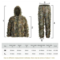 Outdoor Woodland and Halloween 3D Leafy Camo Men Camouflage Suits Hunting Ghillie Suits Lightweight Gear Hunting Clothes Comfortable Ghillie Suits Outdoor Camouflage Suit Hunting Camouflage Outdoor Jungle Games and Halloween Practical Ghillie Suit