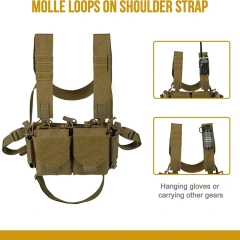 Customized Outdoor Tactical Vest Chest Rig Tactical Chest Rig Adjustable Detachable Tactical Molle Chest Rigs Hot Selling Camouflage Tactical Gears Chest Rig Good Quality Tactical Chest Rig Heavy Duty Tactical Chest Rig Vest