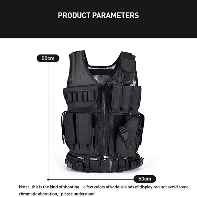 Hot Selling 600D Encrypted Nylon Fabric Training Vest Breathable Tactical Vest for Outdoor Hunting Training Vest  Training Vest Children Adjustable Outdoor Clothing multifunctional Wear-resistant Training Vest