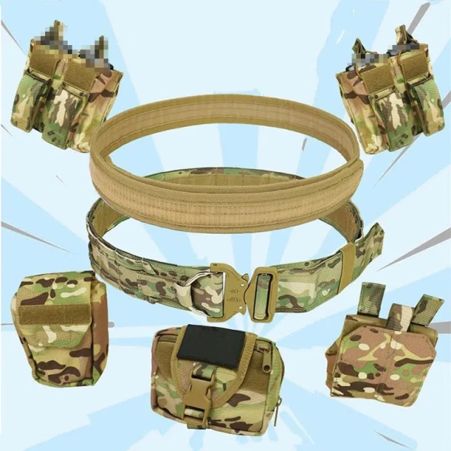 Wholesale Outdoor Practical Comfortable Hunting Tactics Duty Security Belt Fashionable Multifunctional Tactic Waist Belt  Durable Tactical Elastic Belts Men Quick Release Magnetic Buckle Stretch Webbing Heavy Duty Work Golf Belt