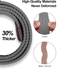 Men Wear-resistant Pants Shorts Elastic Braided Stretch Men Golf Casual Jeans Belts Woven Nylon Work Tactical Belts  Outdoor Premium Waist Belt with Multiple Compartments Adjustable For Hiking Camping Hunting Mountaineering Tactical Belt