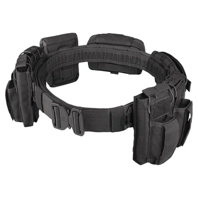 High Density Material Multi Function Tactical Belt with Quick Release Accessory Pouches Duty Belt for Men Modular Equipment  Durable Waterproof Men Sports Training Stretch Tactical Riggers Belts Men Hiking Work Nylon Web Golf Belt