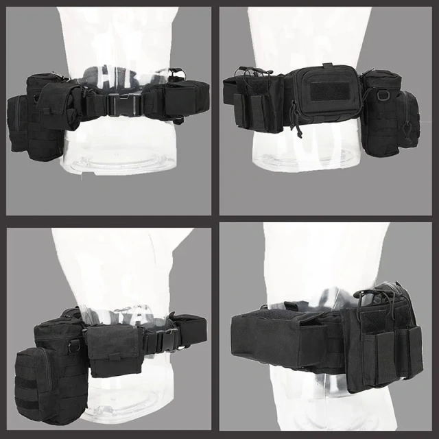 Adjustable Quick-release Buckle Hiking Camping Tactical Belt Sport Enthusiasts Multiple Tactical High Quality Duty Belts  Men's practical Detachable Belt Set Tactical Adjustable Strap Belt Inner Belt with Cell Phone Tool Bag Waist Holster Set