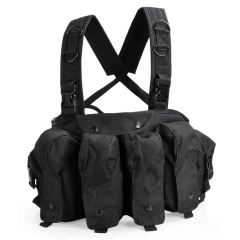 Tactical Equipment Chest Rig Vest Tactical Carrier Chest Rig with Magazine Pouch Outdoor Tactical Hunting Vest Multi-Purpose Tactical Chest Rig Light Weight Camouflage Tactical Chest Rig Men's Tactical Chest Rig with Molle Pouch Bags