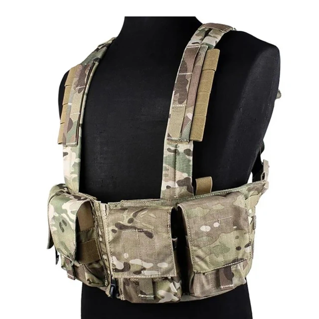 Lightweight Tactical Gear Vest Protective Tactical Chest Rig Tactical Chest Rig With Mag Pouch MOLLE Hunting Vest Hot Selling Camouflage Chest Rig Harness with Pouch Magazine Camouflage Molle Chest Rigs Hunting Tactical Chest Vest