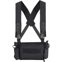 Customized Training Chest Rig with Mag Pouch High Quality Tactical Chest Rig Molle Pouches Tactical Training Vest Tactical Chest Vest Rig Adjustable Tactical Harness Chest Rig with Mag Pouches for Training Camo Tactical Vest Rig