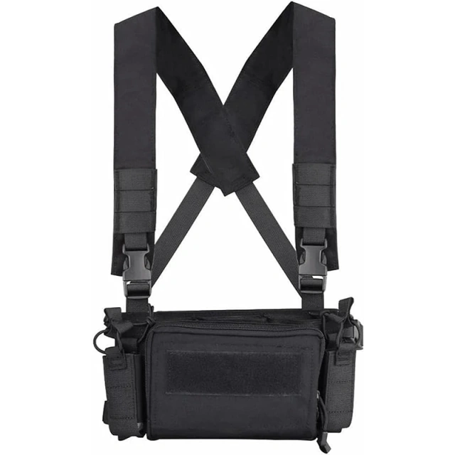Customized Training Chest Rig with Mag Pouch High Quality Tactical Chest Rig Molle Pouches Tactical Training Vest Tactical Chest Vest Rig Adjustable Tactical Harness Chest Rig with Mag Pouches for Training Camo Tactical Vest Rig