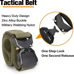 Wholesale Wear-resistant Tactical Belt Casual Men's Nylon Web Work Heavy Duty Quick Release Buckle Work Belt  Outdoor Premium Detachable Camping and Everyday Use Duty Belt Rig Kit Tactical Duty Belt Handcuff Case Radio Holder Belts