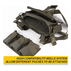 Good Quality Tactical Chest Rig Mini Style Tactical Vest with Chest Strap Unisex Tactical Micro Chest Vest Tactical Gear Chest Rig Adjustable Detachable Tactical Modular Vest with Mag Pouch Tactical Micro Chest Rigs